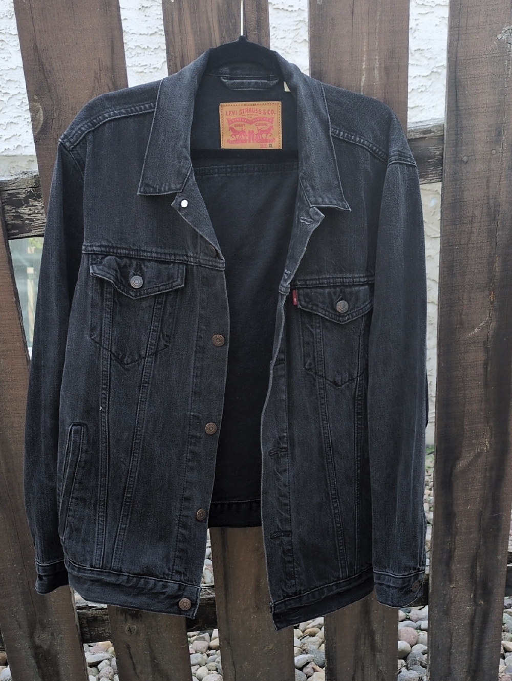 Levi's Black Washed Denim Jacket - Men's Lightweight Shirt Jacket
